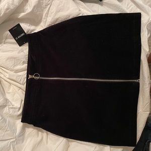 Black Zip Up Mini Skirt